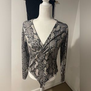 Snake-print Body Suit